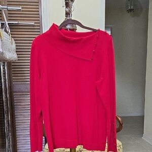 Etcetera Red Cowl Neck Sweater